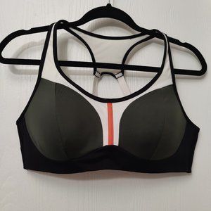 Olive and Peach Block Adjustable Bra